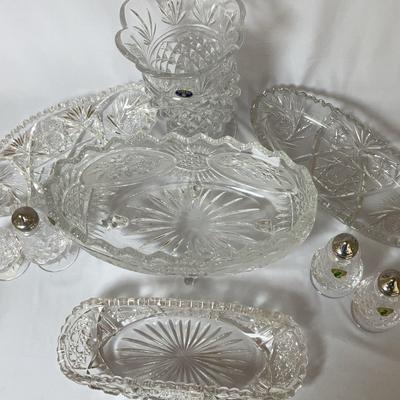 Waterford Crystal - "Aragon" Salt And Pepper & Other Assorted Crystal / Cut Glass 