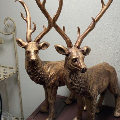 Two Large Deer - Gold Color