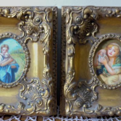 Miniature Prints in Antique Frames