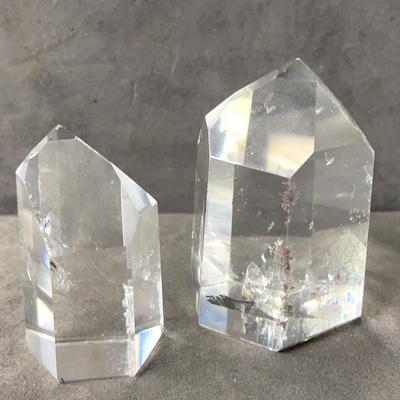 Natural Crystal Quartz Point Obelisks 2.25” and 1.75” -2 Pcs (3)