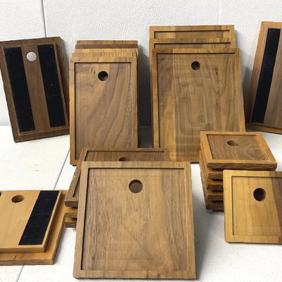 Vintage Trivet-style Wooden Photo and Art Frames, 22 Pcs