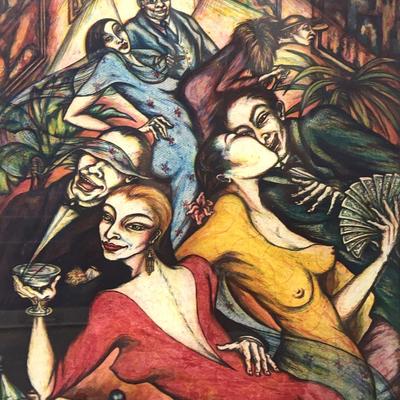 “Opening Reception” Artist’s Proof #5, Zara Kriegstein 1988 - Framed