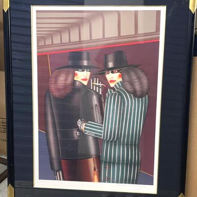“La Couple”by Shimon Okshteyn Ltd Ed  Serigraph 197/150, circa 1980s - Framed - Pop Art