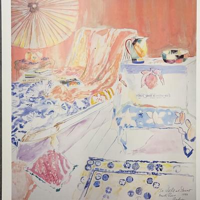 Andrea Tana, “Chaise Lounge”, Rebecca Hossack Gallery Exhibit Poster, Signed Noted By Artist 1990