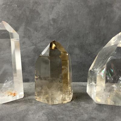 Natural Crystal Quartz Point Obelisks 2.25”, 1.75” -3 Pcs (2)