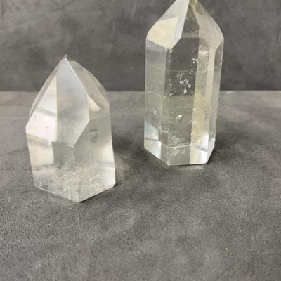Natural Crystal Quartz Point Obelisks 2.5” & 1.75” -2 Pcs (1)