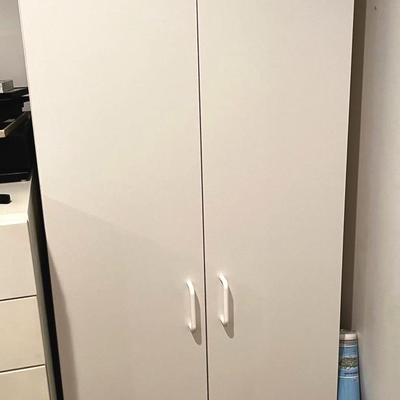 IKEA Malmback White Storage Cabinet With Shelves MDF
