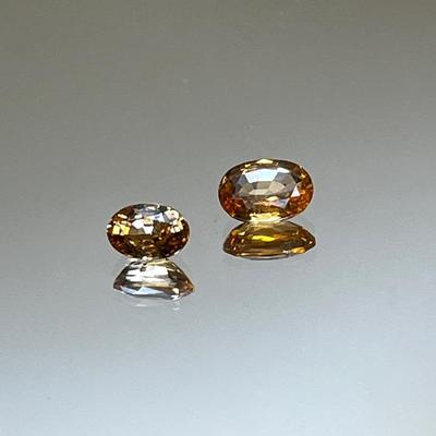Mandarin Garnet Ovals - 7x5mm 1.05ct, 6x4mm .70ct - Vivid Orangey color