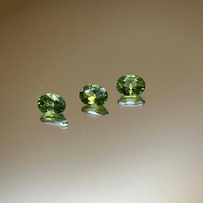 Chinese Peridot Suite of 3 Gemstones- 4.05cttw 9x7mm each (5th)