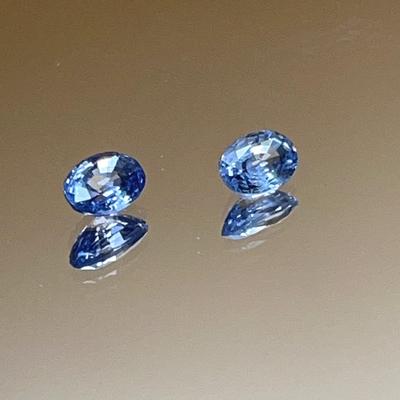 Ceylon Sapphire - Pair - .70ct .60ct Ovals 6x4mm each