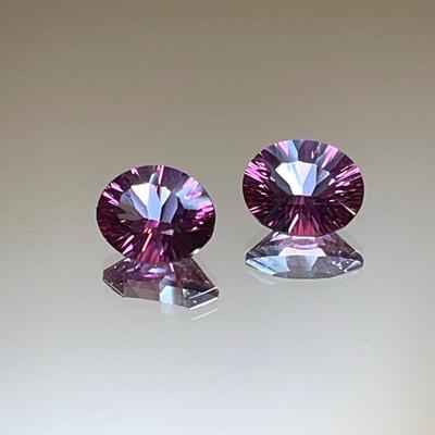 Pink Topaz Pair of Ovals - Treated - 10x8mm 2.90ct 2.95ct - Fuschia Pink