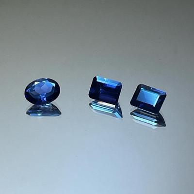 Iolite - Midnight Blue Color -2 Emerald Cuts 1.4ct, Oval 1.45ct