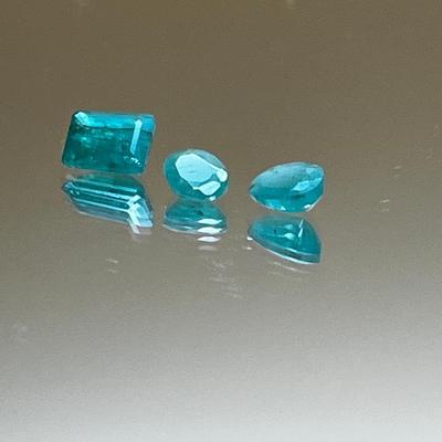 Emerald Suite - 3 Gemstones - Emerald Cut 1.05ct, Ovals Pair .55ct .65ct 2x4mm