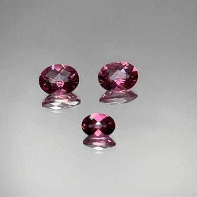 Pink Topaz - Treated - Ovals, Pair 2.30ct 1.90ct and Smaller 0.90ct 