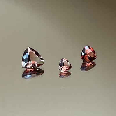 Orange Labradorite .45ct, Red Labradorite .95ct, Labradorite .20ct - All Triangles