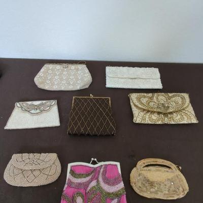 Vintage & Contemporary Beaded Clutches & Handbags Lot Of 8
