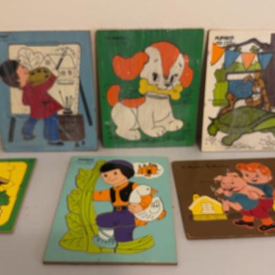 Vintage Playskool Wooden Puzzles 