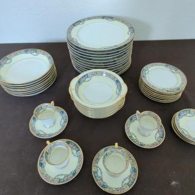Vintage Thomas Bavarian Floral Gilded China Dishes, Teacups & Bowls