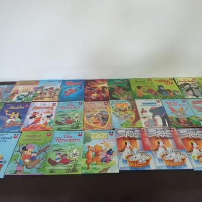 Lot #1 Classic & Modern Disney Story Books, Book & Record Lot Of 30