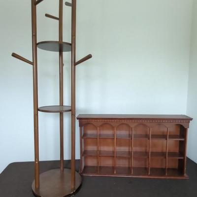 Hat Rack & Wall Mounted Curio Cabinet