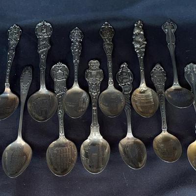 Sterling Vintage Souvenir Spoons - Buildings #2