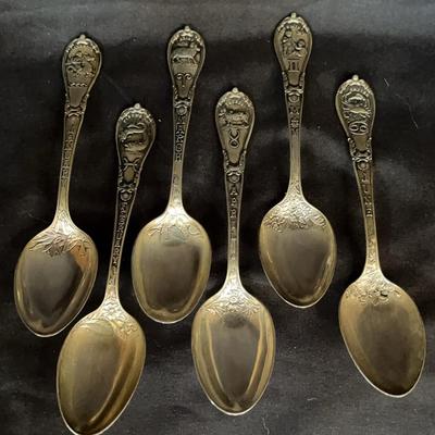 Sterling Zodiac Teaspoons Jan - June