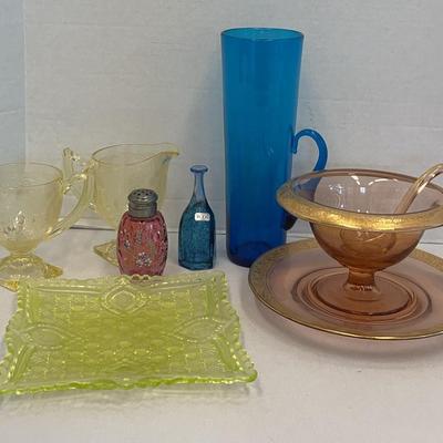 Uranium Plate And Colored Glass
