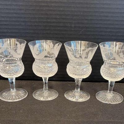 Edinburgh Crystal "Thistle" Sherry Glasses (4)