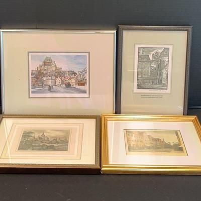 Framed City Scenes In Art (4 Prints)