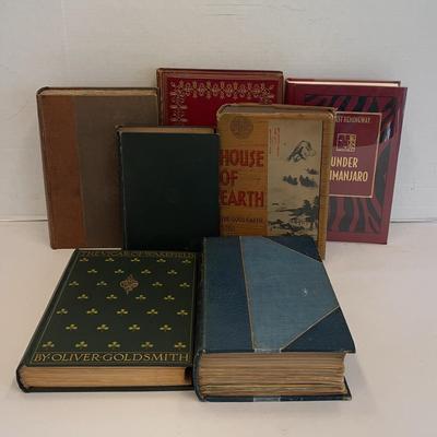 Antique Classics Of Literature With Vintage Pearl S Buck Plus Leatherbound Hemingway
