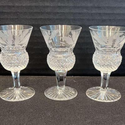 Edinburgh Crystal Cordial Glasses "Thistle" (3)