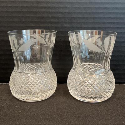 Edinburgh Crystal “Thistle” Whiskey Glasses (2)