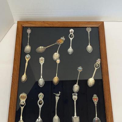 Display Cabinet With Souvenir Spoons