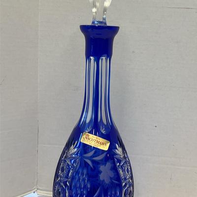 Nachtmann “Traube” Cut To Clear Cobalt Blue Decanter & Stopper
