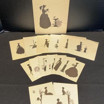 Collection of Wallace Nutting Silhouettes by EJ Donnelly (Unframed)