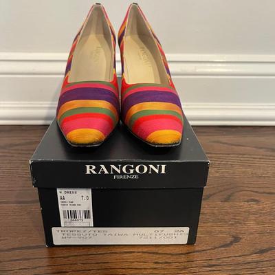 Rangoni Firenze Colorful Striped Kitten Heels Size 7AAA
