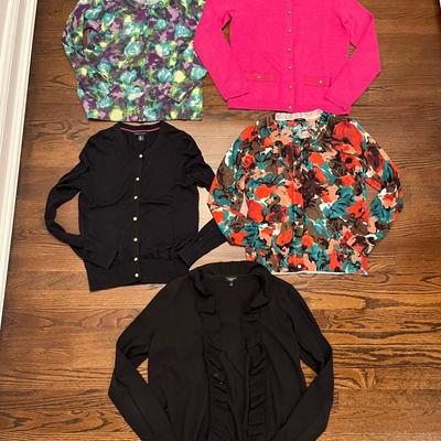 Womens Cardigans Lot Of 5 (4 Talbots, 1 Tommy Hilfiger)