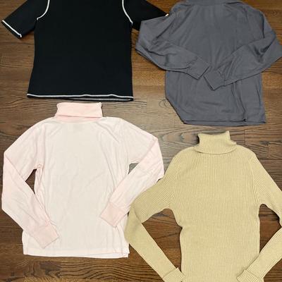 Lot Of 4 Tops Size Small - 3 Turtleneck And 1 Short Sleeve