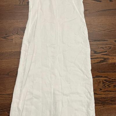 Philippe Adec White Linen Dress From Bergdorf Goodman Size 8