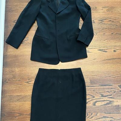 Linda Allard Ellen Tracy Black Skirt Suit Set 4P