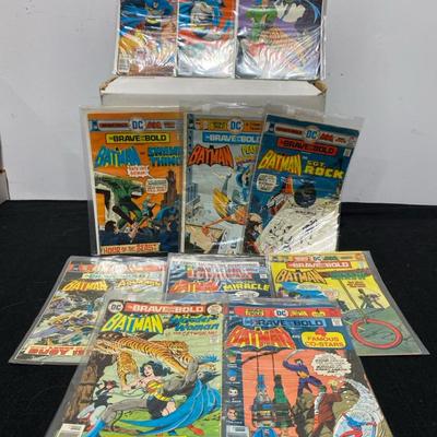 1975-77 DC Brave And The Bold Batman Comics With Co Stars Aquaman, Green Arrow, Wonder Woman, & More