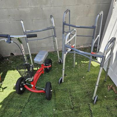 Knee Scooter And 3 Walkers