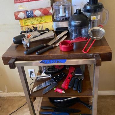 Collapsible Kitchen Island Cart & Cookware 