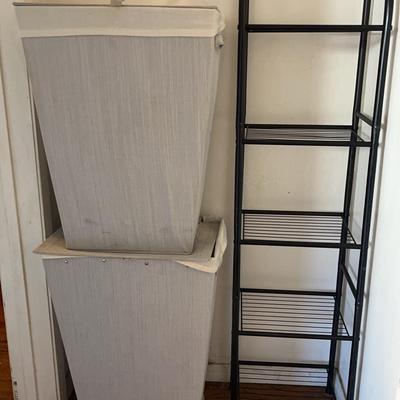2 Laundry Hampers & Towel Rack