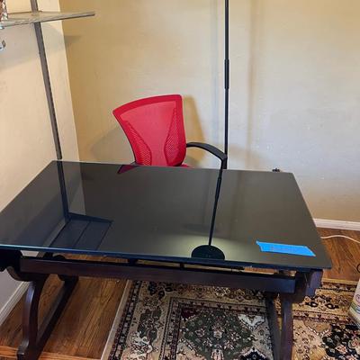 Glass Top Desk And Chair