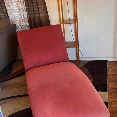 Chaise Lounge Chair And Box Tower Fan With Shelving