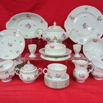 Wedgwood "Belle Fleur" And KPM "Antoinette" Mixed Dishware