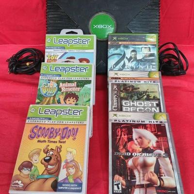 Original XBOX console W/ Three Xbox And Three Leapfrog Games