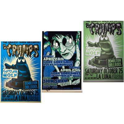 Signed Cramps Vertical Poster & Concert Flyers 