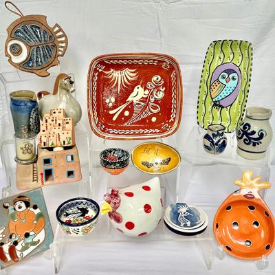 Southwestern & Mexican Hand Made Figurines, Bowls And Plates